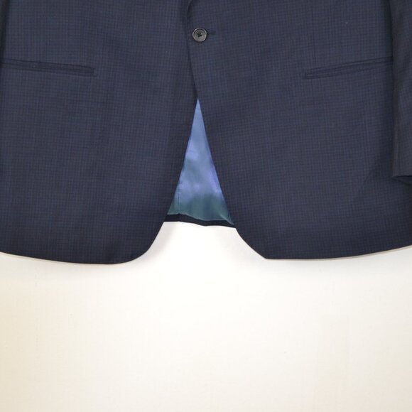 Avanti Mens 46R Wool Sport Blazer Jacket 1 Button 3 Pocket Blue Career Coat - Picture 2 of 8